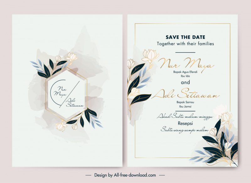 Detail Classic Invitation Card Template Nomer 54