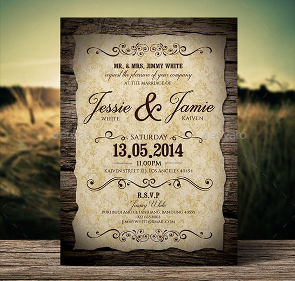 Detail Classic Invitation Card Template Nomer 7