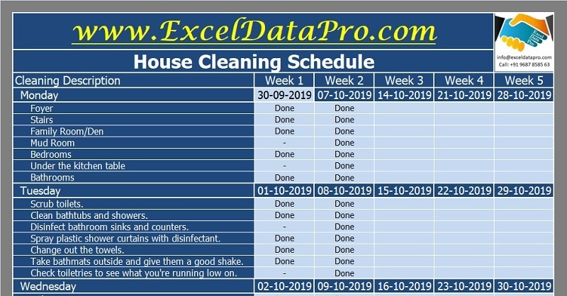 Detail Cleaning Checklist Template Nomer 27