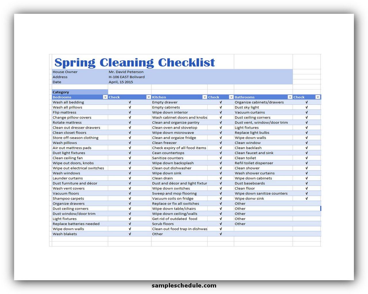 Detail Cleaning Checklist Template Nomer 32