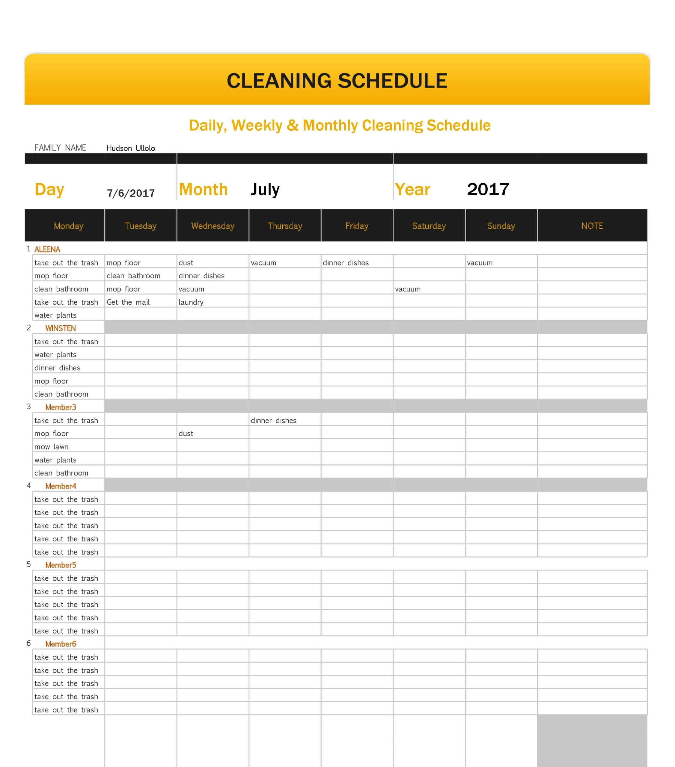 Detail Cleaning Checklist Template Nomer 51