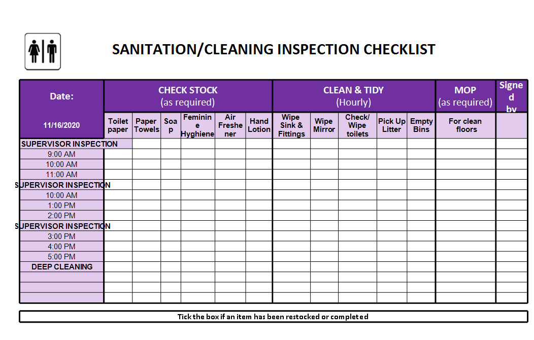 Detail Cleaning Checklist Template Nomer 10