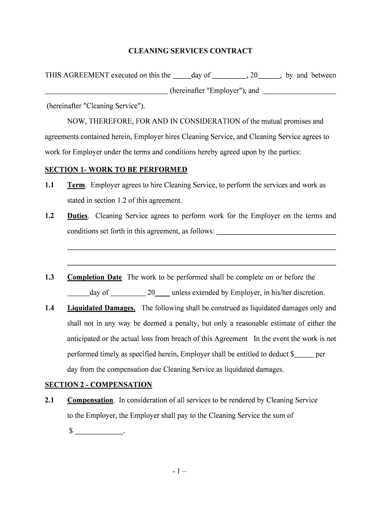 Detail Cleaning Service Contract Template Nomer 14