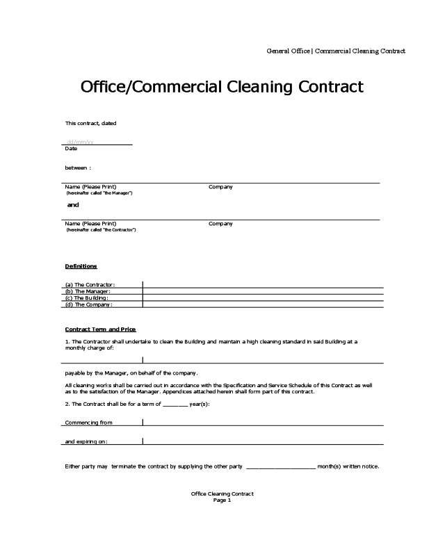 Detail Cleaning Service Contract Template Nomer 41