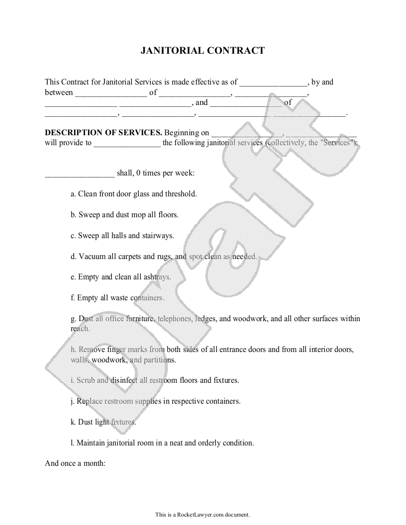 Detail Cleaning Service Contract Template Nomer 8