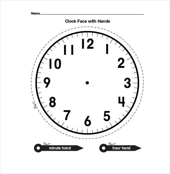 Detail Clock Hands Template Nomer 9