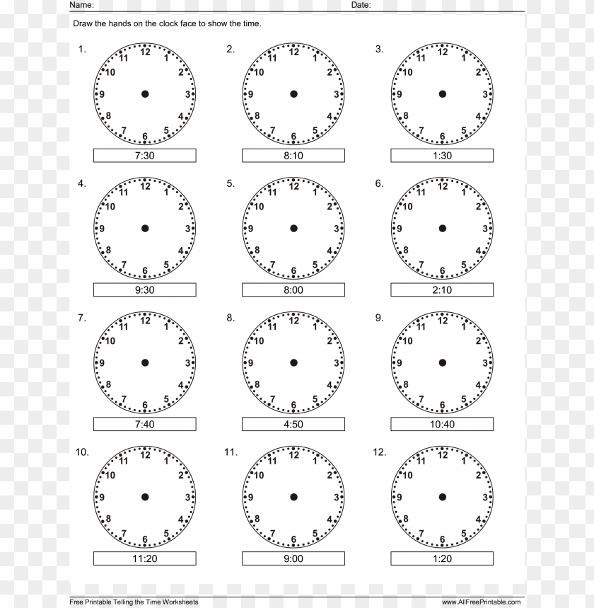 Detail Clock Hands Template Nomer 24