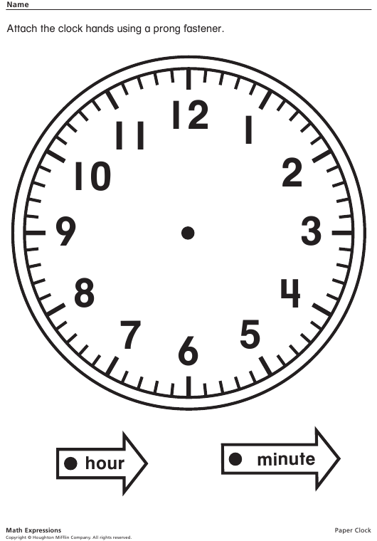 Detail Clock Hands Template Nomer 4