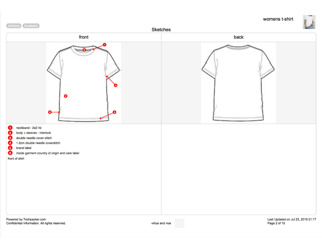 Detail Clothing Tech Pack Template Nomer 15