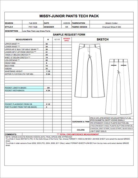 Detail Clothing Tech Pack Template Nomer 16