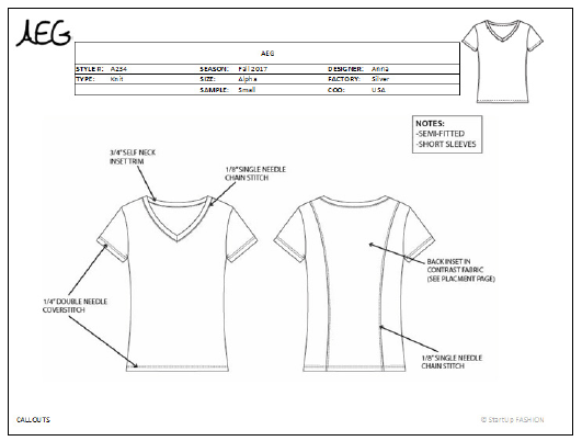 Detail Clothing Tech Pack Template Nomer 5