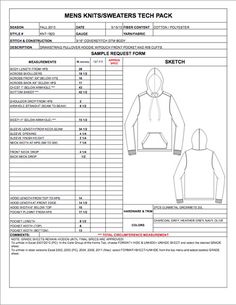 Detail Clothing Tech Pack Template Nomer 52