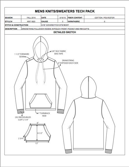 Detail Clothing Tech Pack Template Nomer 8