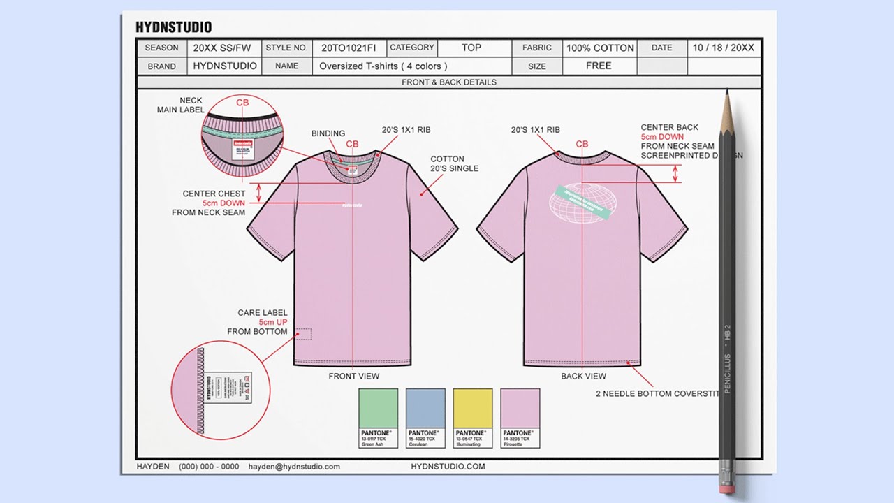 Detail Clothing Tech Pack Template Nomer 10