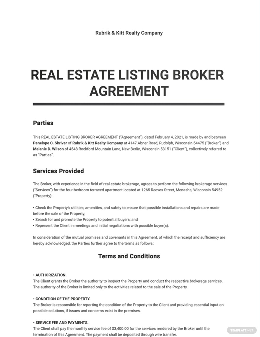 Detail Co Broker Agreement Template Nomer 18