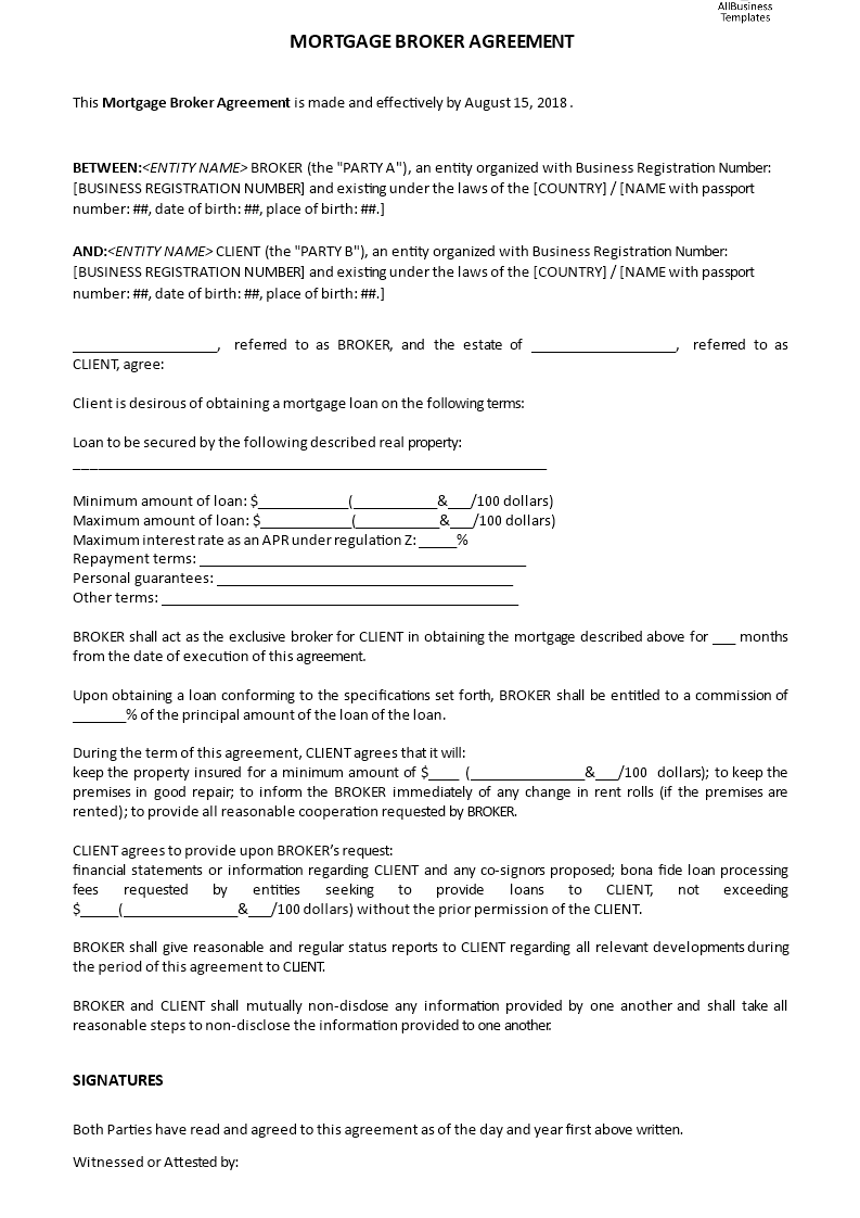 Detail Co Broker Agreement Template Nomer 10