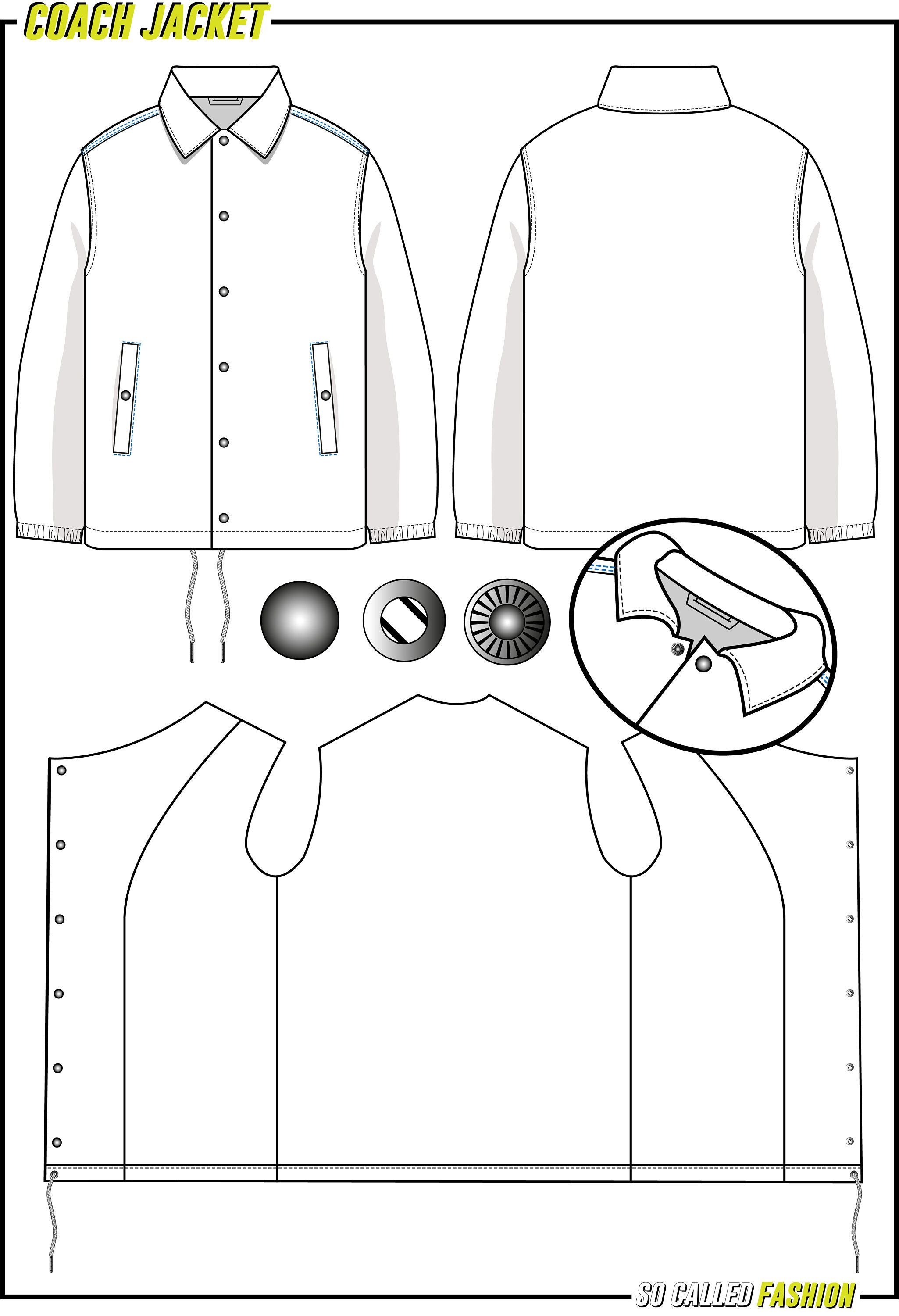 Coach Jacket Vector Template - KibrisPDR