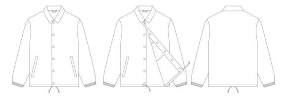 Detail Coach Jacket Vector Template Nomer 4