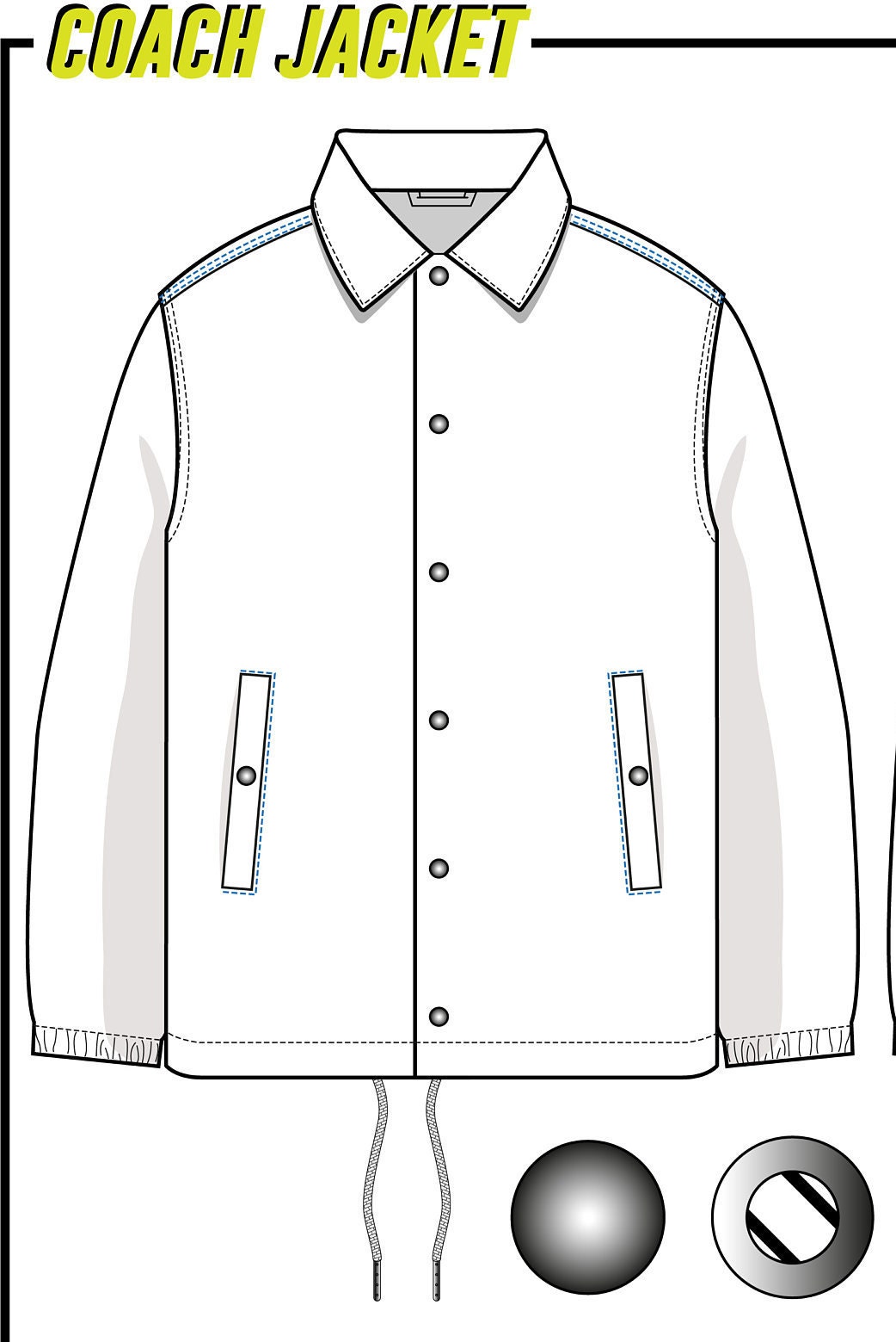 Detail Coach Jacket Vector Template Nomer 33