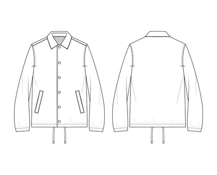 Detail Coach Jacket Vector Template Nomer 5
