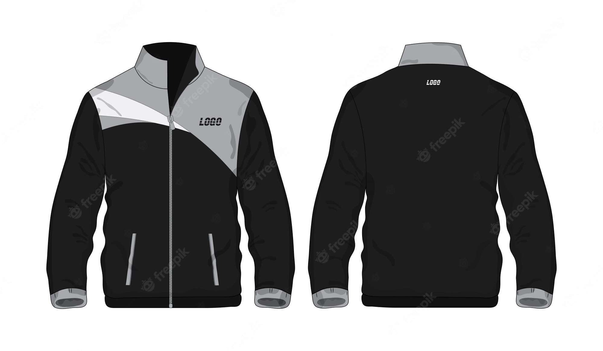 Detail Coach Jacket Vector Template Nomer 39