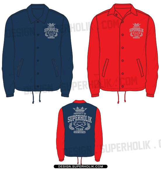 Detail Coach Jacket Vector Template Nomer 6