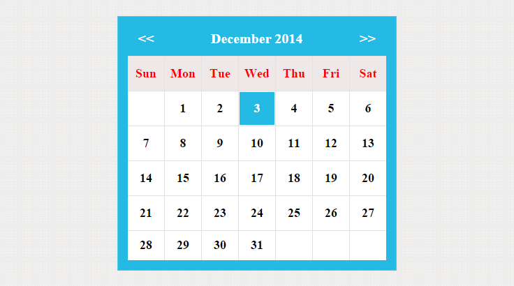 Codeigniter Calendar Template - KibrisPDR