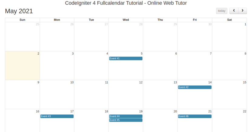 Detail Codeigniter Calendar Template Nomer 10