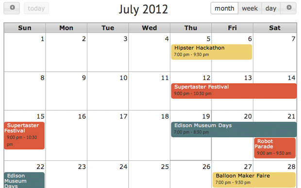 Detail Codeigniter Calendar Template Nomer 4