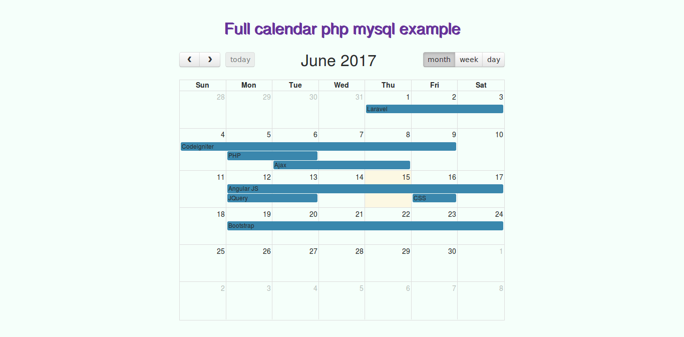 Detail Codeigniter Calendar Template Nomer 31