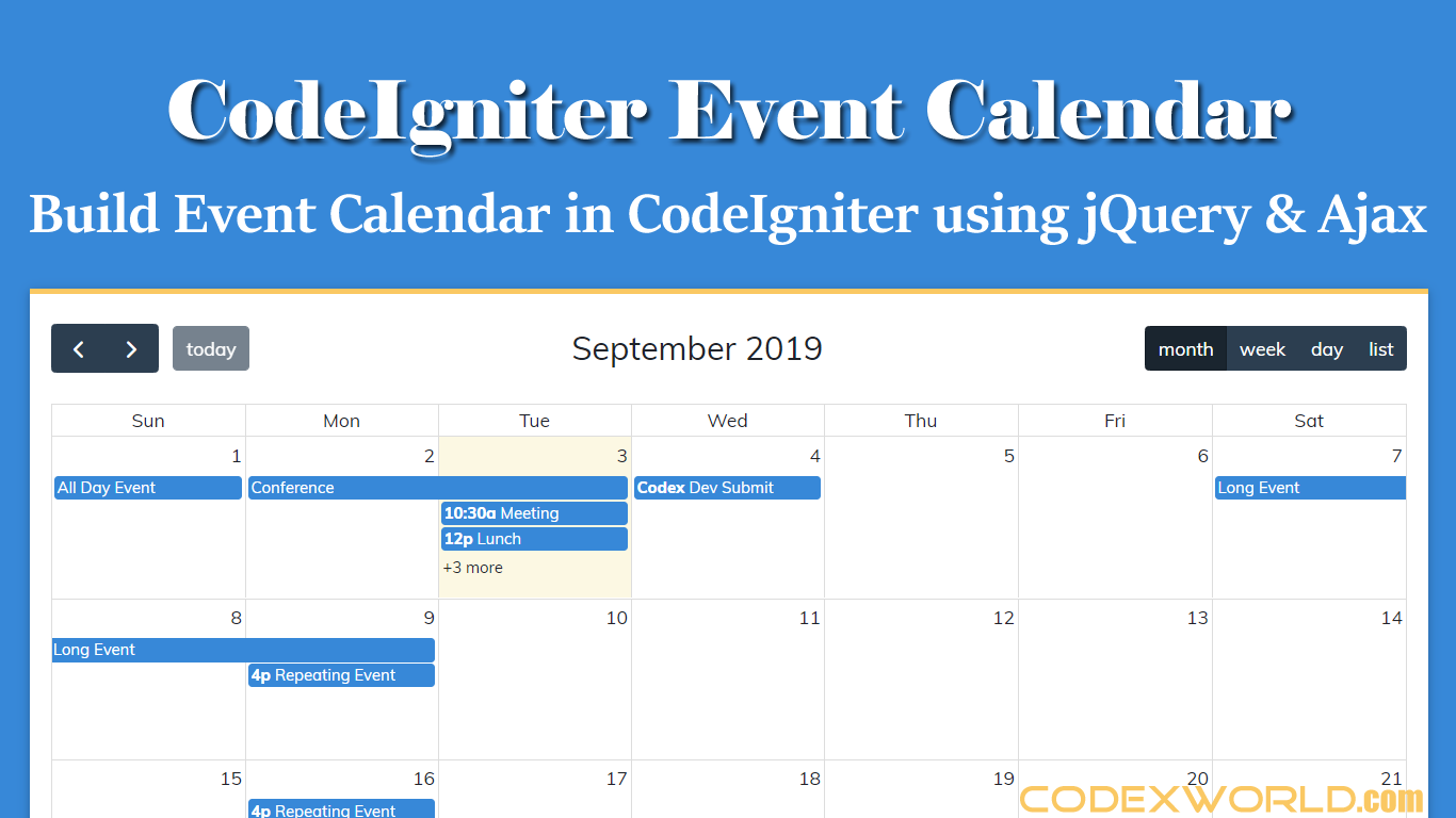Detail Codeigniter Calendar Template Nomer 6