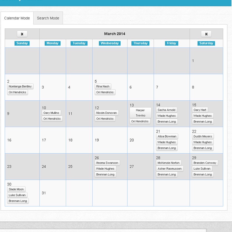 Detail Codeigniter Calendar Template Nomer 7