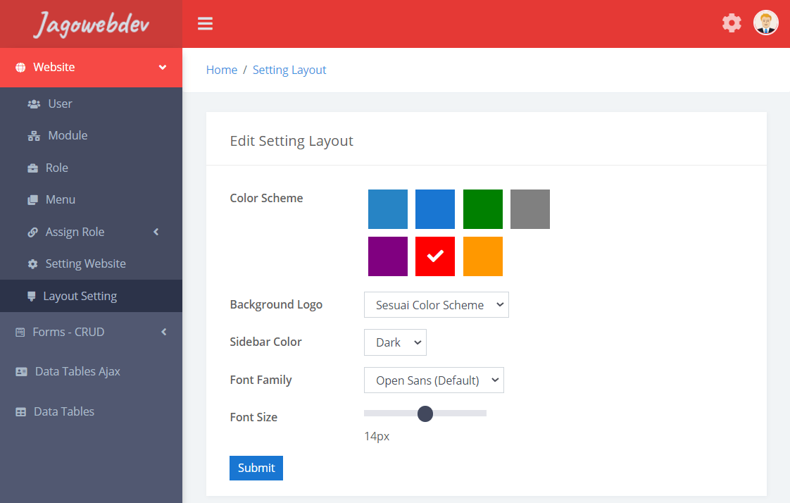 Detail Codeigniter Template Admin Nomer 17