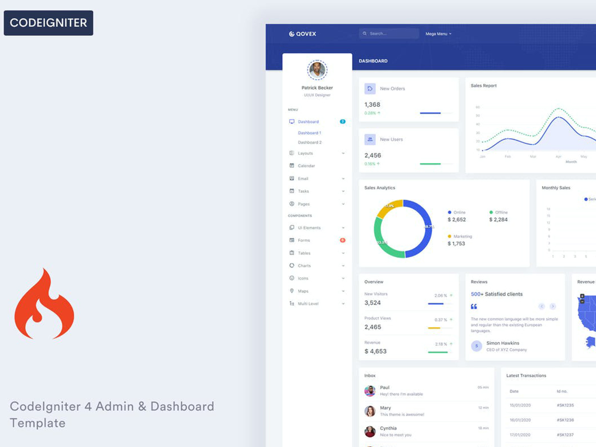 Detail Codeigniter Template Admin Nomer 43