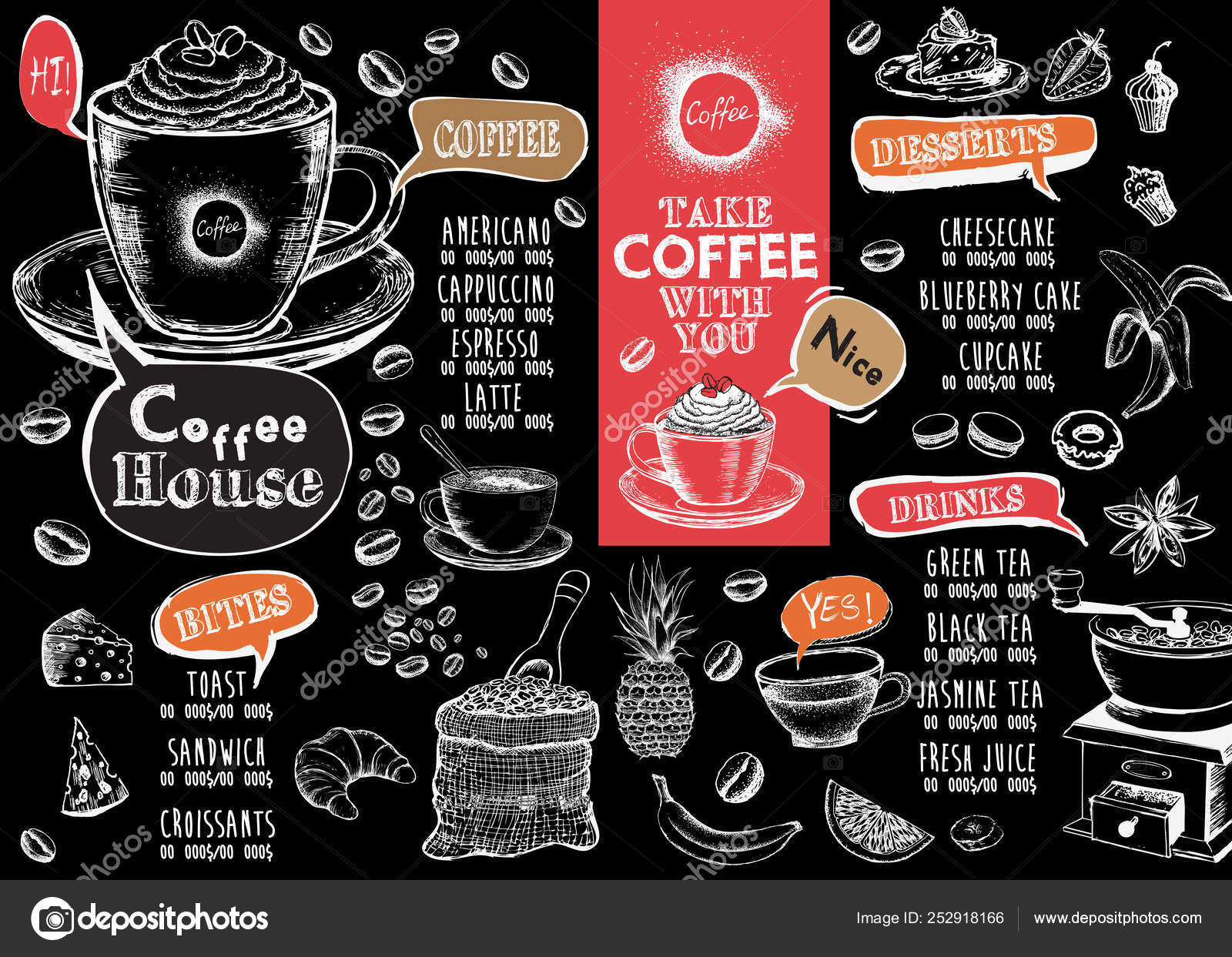 Detail Coffee Shop Menu Template Free Nomer 23