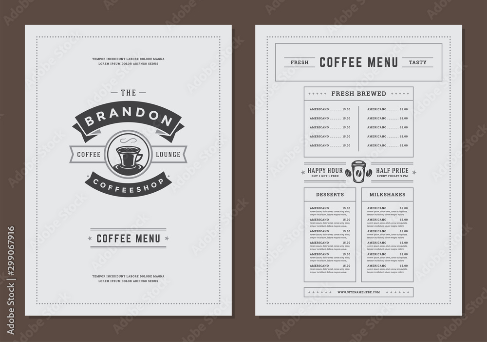 Detail Coffee Shop Menu Template Free Nomer 28