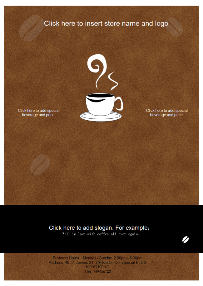 Detail Coffee Shop Menu Template Free Nomer 50