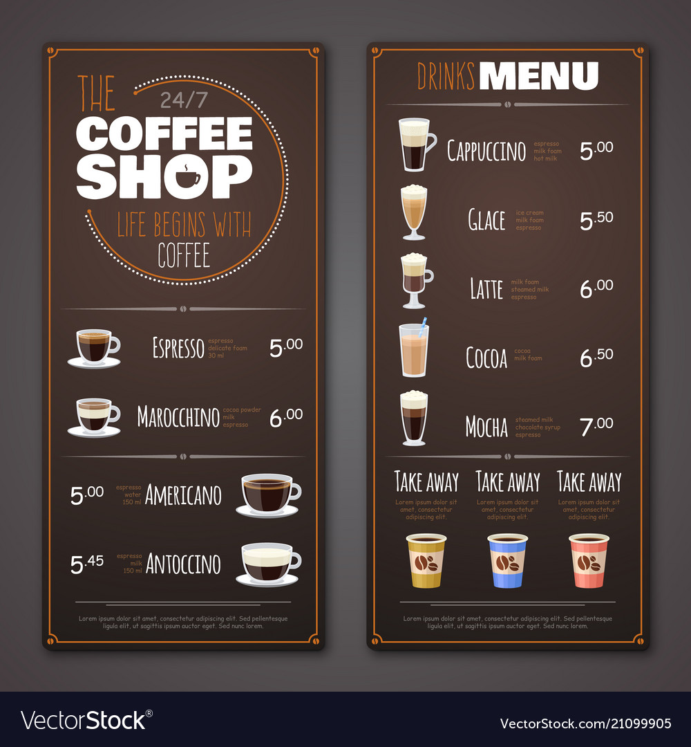 Detail Coffee Shop Menu Template Free Nomer 10