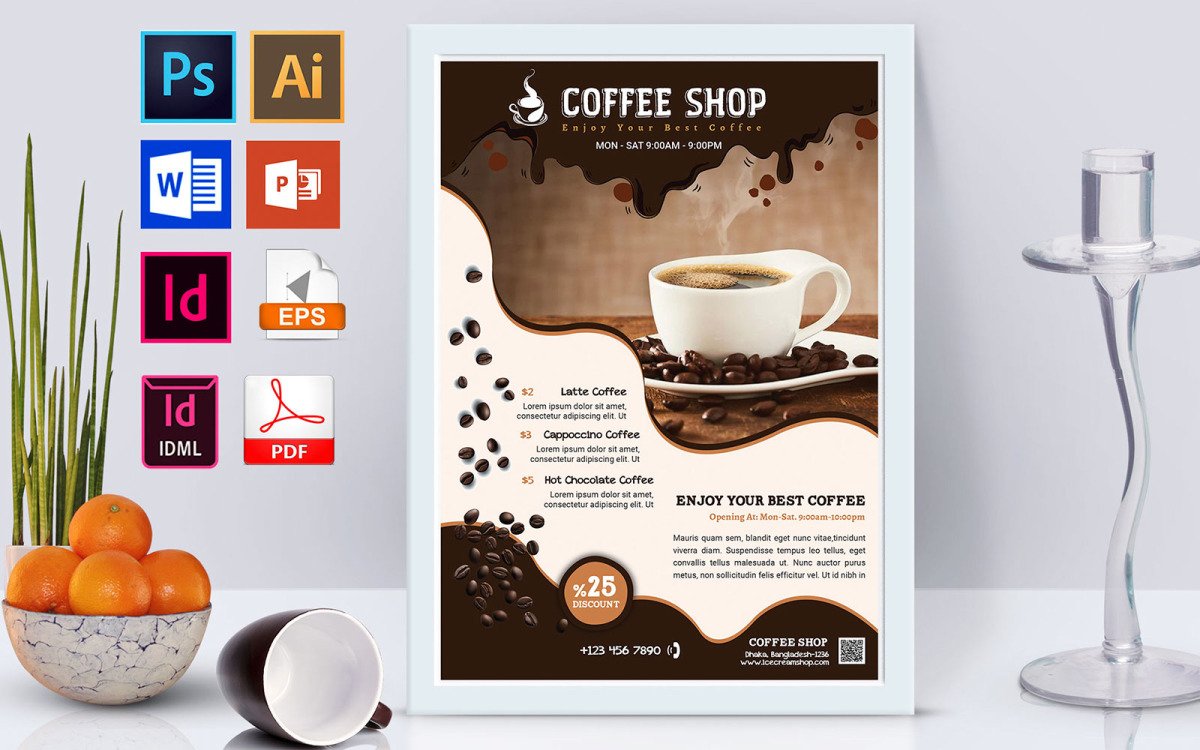 Detail Coffee Shop Poster Template Nomer 13