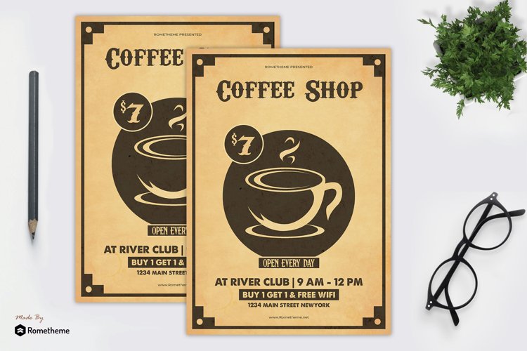 Detail Coffee Shop Poster Template Nomer 23