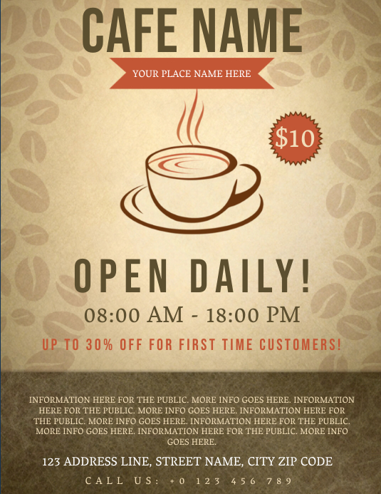 Detail Coffee Shop Poster Template Nomer 4