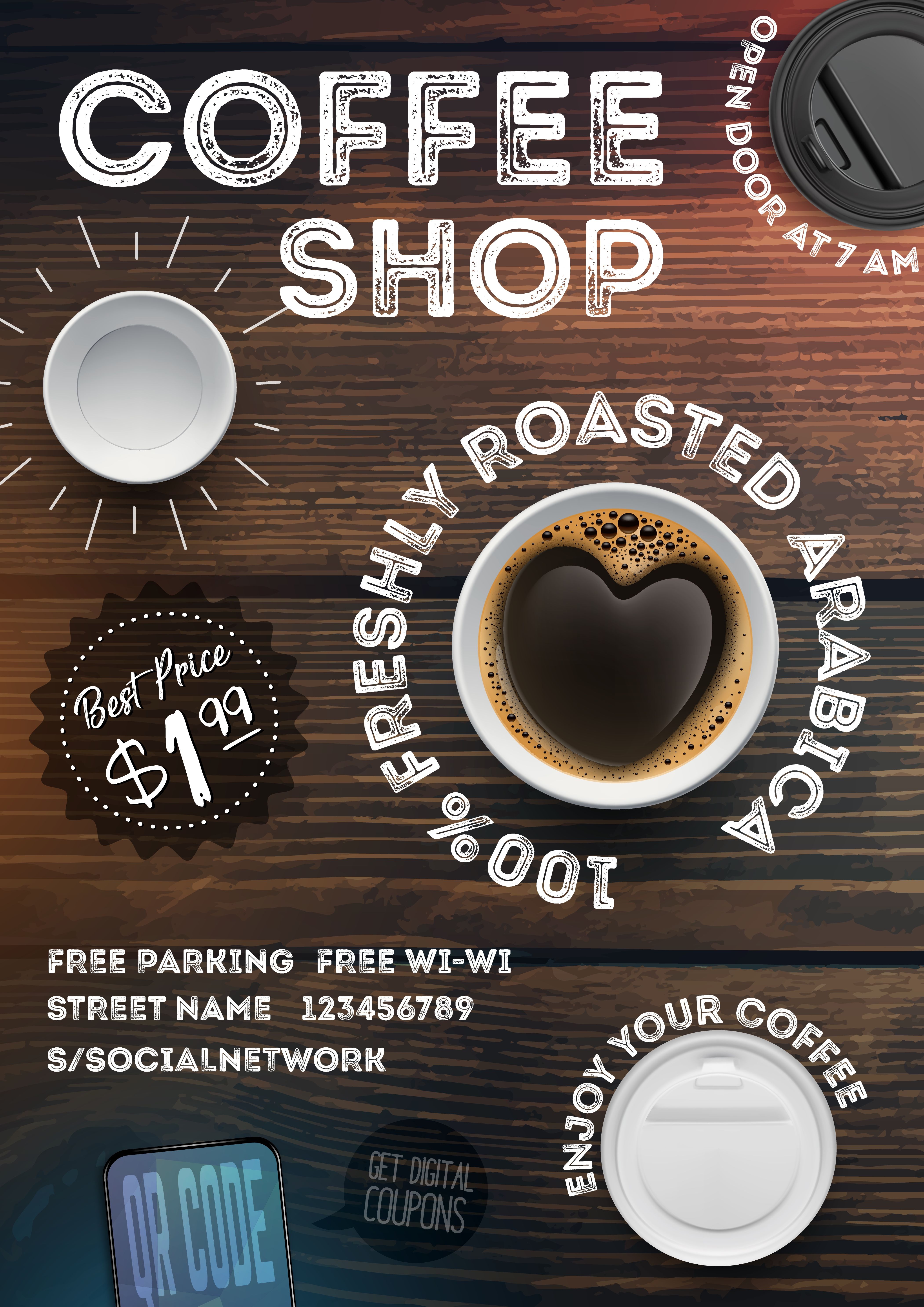 Detail Coffee Shop Poster Template Nomer 33