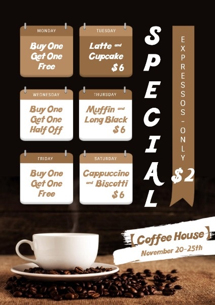 Detail Coffee Shop Poster Template Nomer 43