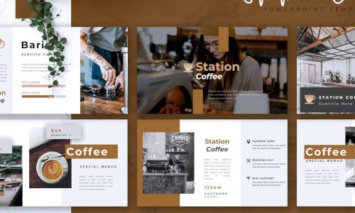 Detail Coffee Shop Powerpoint Template Nomer 6