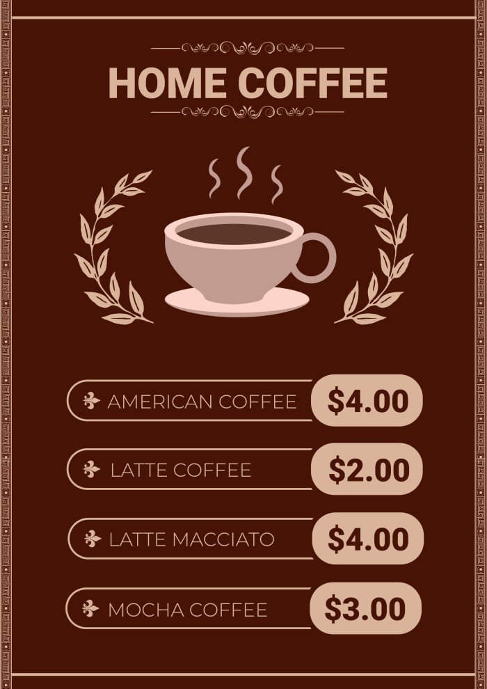 Detail Coffeeshop Menu Template Nomer 38