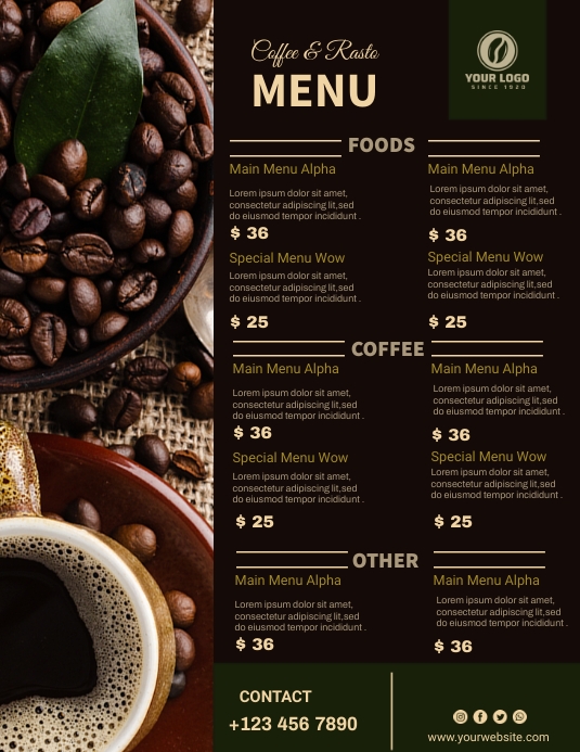 Detail Coffeeshop Menu Template Nomer 51