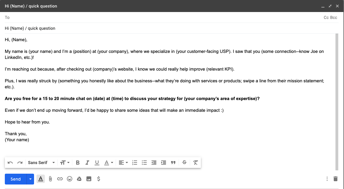 Detail Cold Email Template Nomer 17