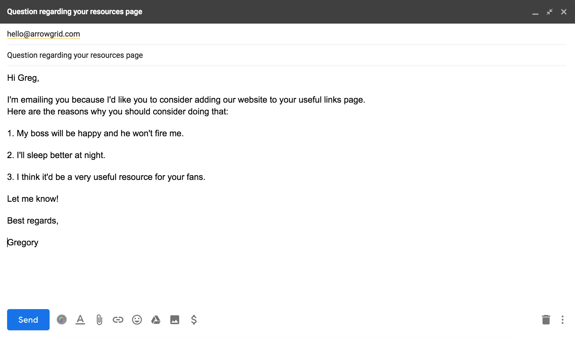 Detail Cold Email Template Nomer 3