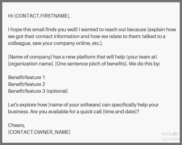 Detail Cold Email Template For Business Nomer 27