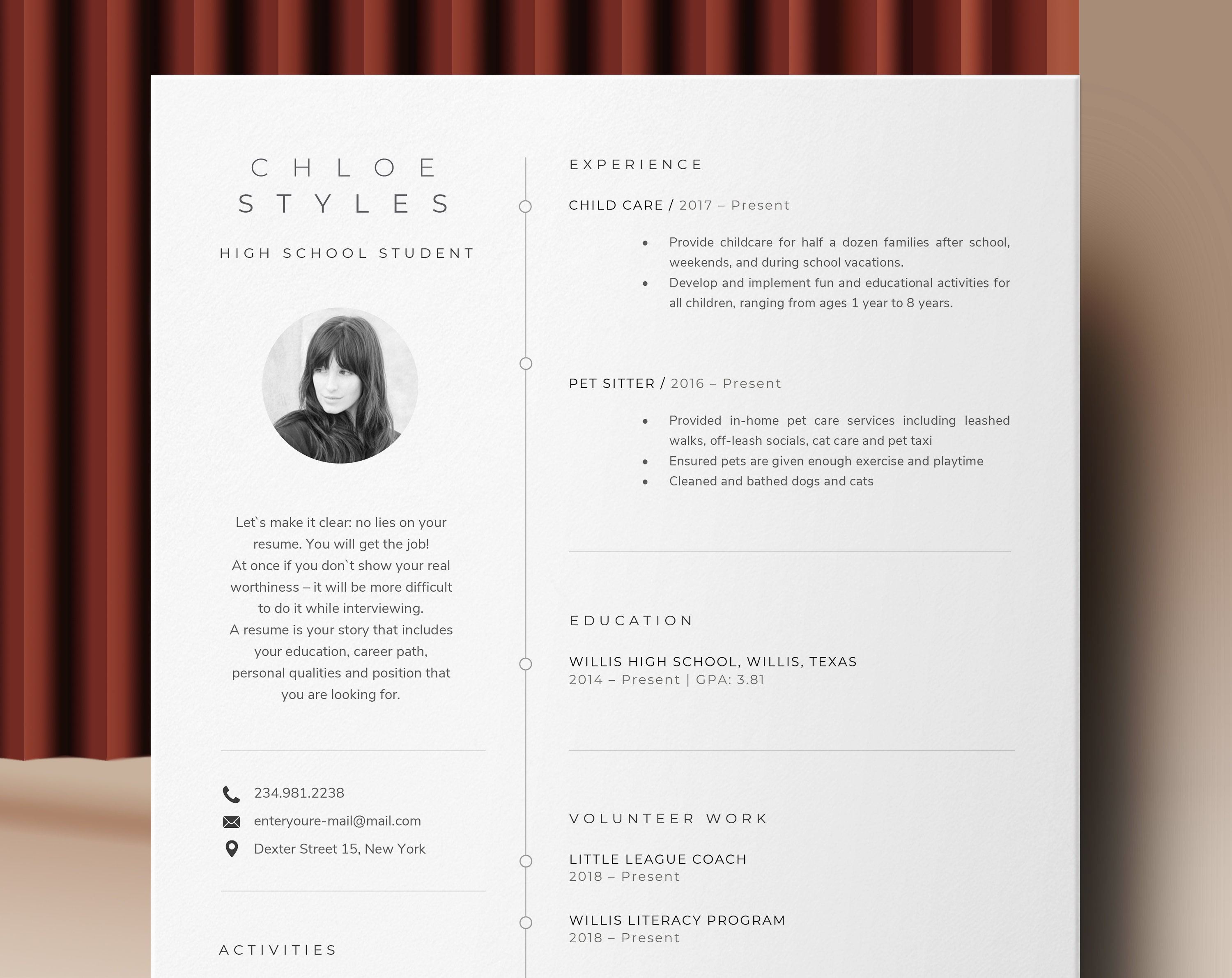 Detail College Cv Template Nomer 45